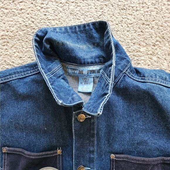 Vintage M+ FFatt Denim /Suede Jacket  Embroidery Men's Size M Y2K - Picture 3 of 7